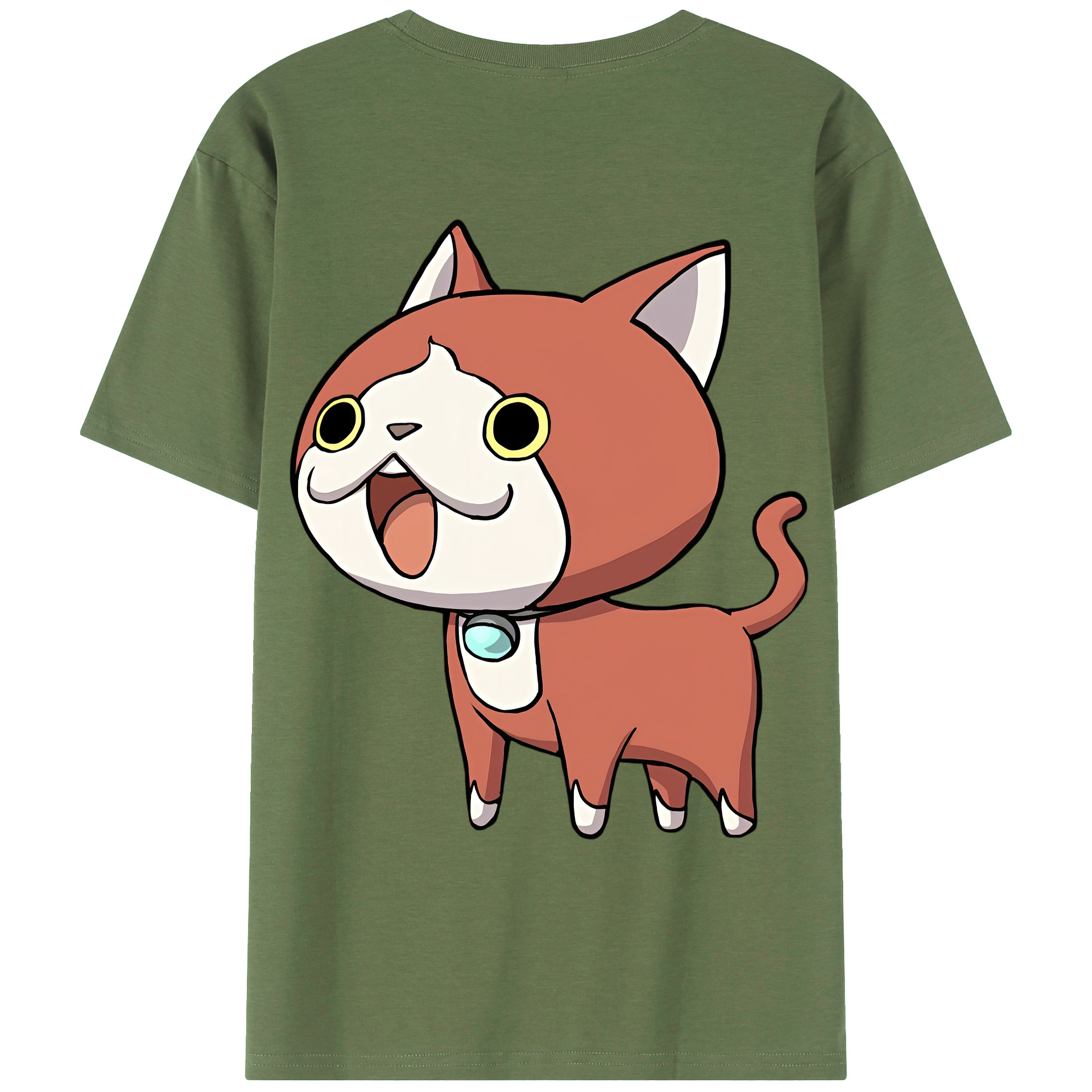 （画像用） 妖怪ウォッチ Yo-kai Watch 綿100％ メンズ半袖Tシャツ（バックプリント） 通気性